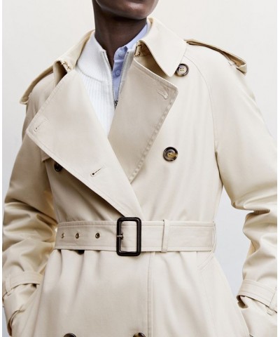 Women's Classic Cotton Trench Coat Light, Pastel Gray $108.00 Coats