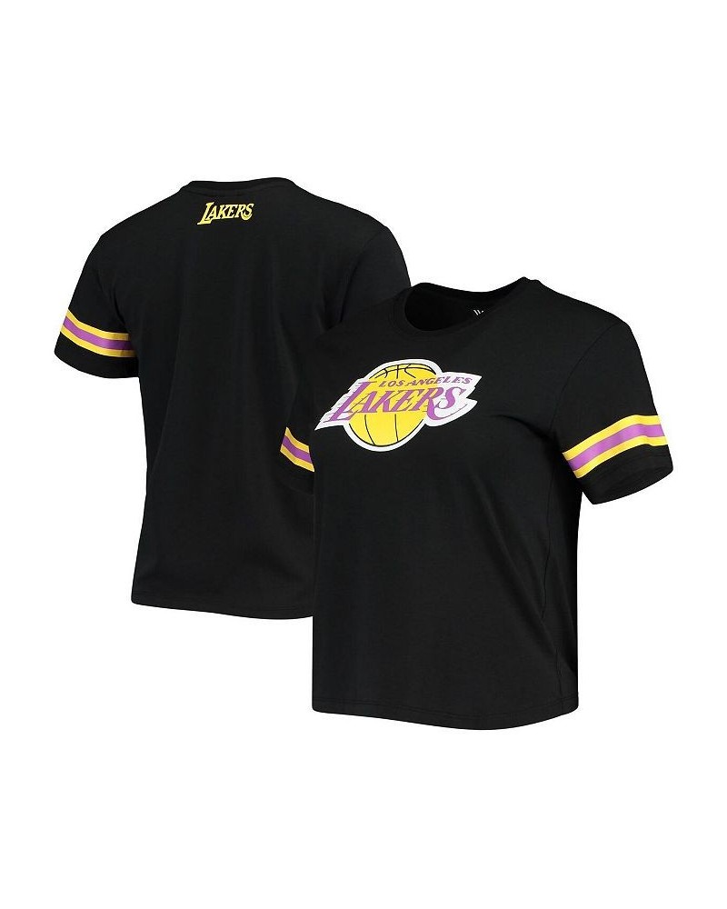 Women's Black Los Angeles Lakers Cropped T-shirt Black $20.50 Tops