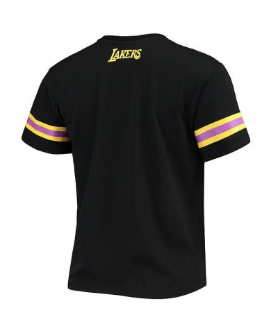 Women's Black Los Angeles Lakers Cropped T-shirt Black $20.50 Tops