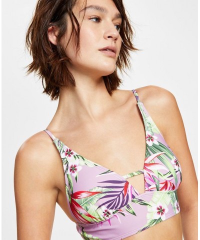 Salt+ Cove Juniors' Floral Keyhole Midkini Swim Top & High-Waist Swim Bottoms Tropicali Dusty Violet $20.64 Swimsuits