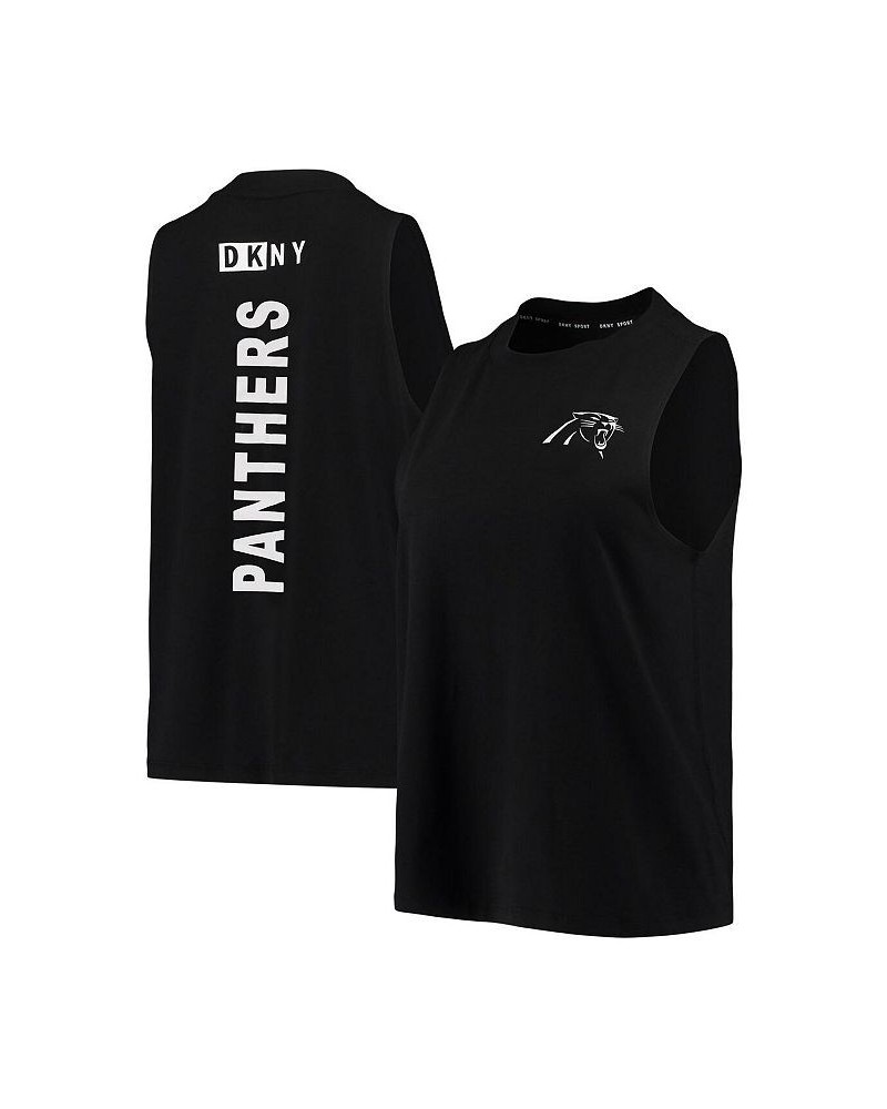 Women's Black Carolina Panthers Mia Tank Top Black $25.51 Tops