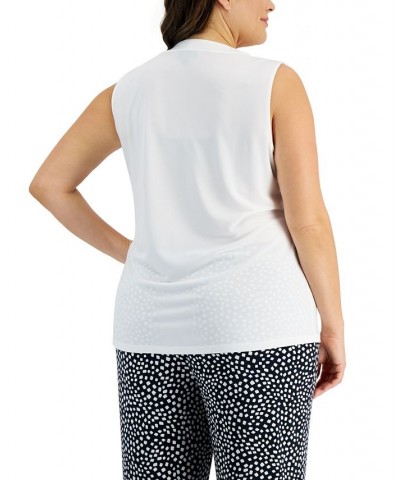 Plus Size Twisted Tank Top White $14.94 Tops