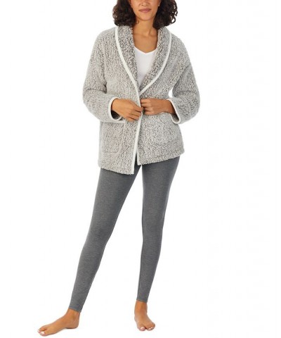 Women's Ultra-Soft Faux-Fur Bed Jacket Gray $21.73 Sleepwear