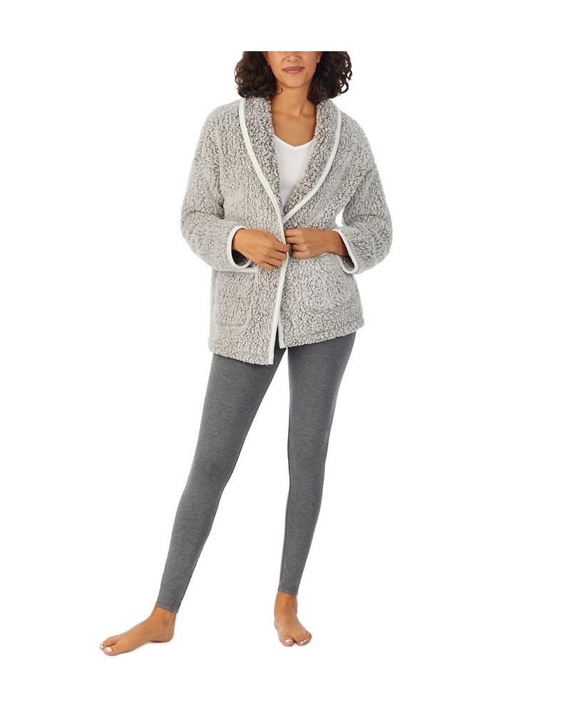 Women's Ultra-Soft Faux-Fur Bed Jacket Gray $21.73 Sleepwear