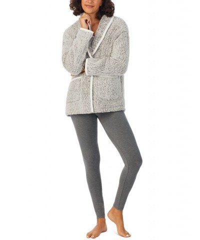 Women's Ultra-Soft Faux-Fur Bed Jacket Gray $21.73 Sleepwear