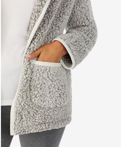 Women's Ultra-Soft Faux-Fur Bed Jacket Gray $21.73 Sleepwear