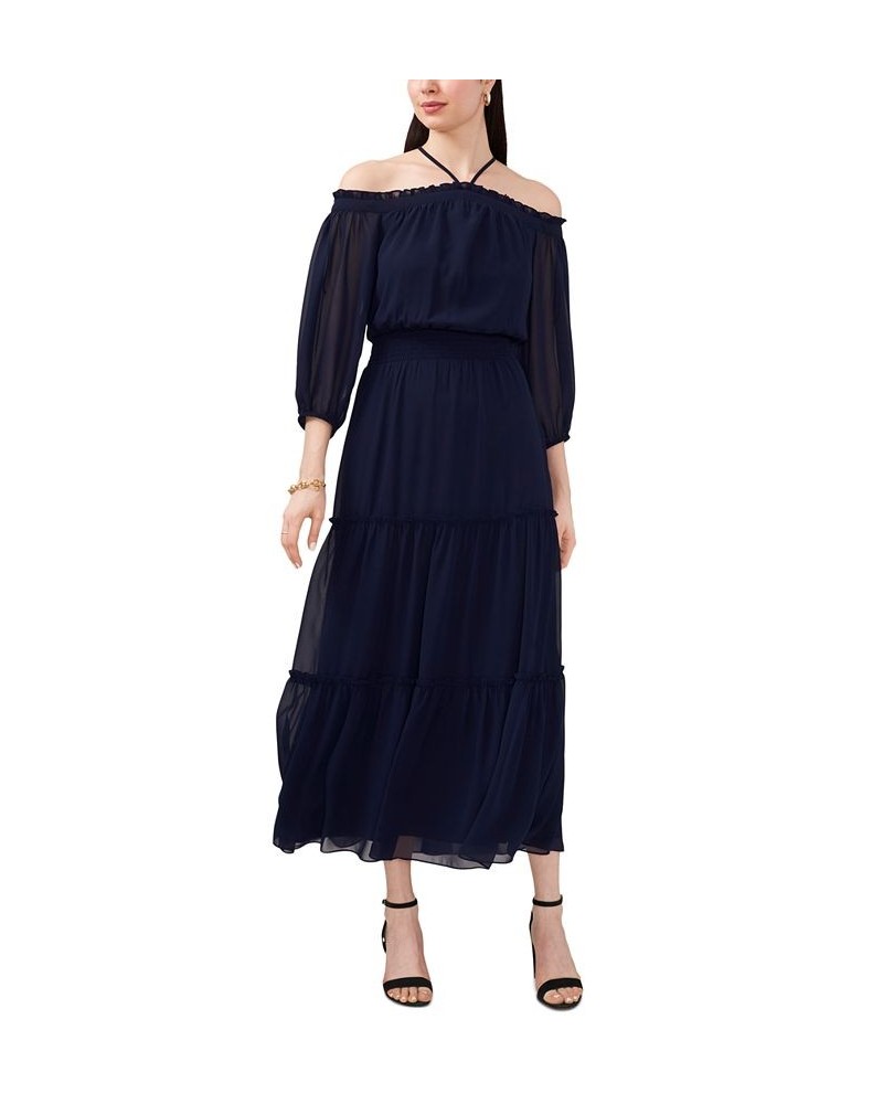 Women's Smocked-Waist Halter Maxi Dress JBS Navy $38.08 Dresses