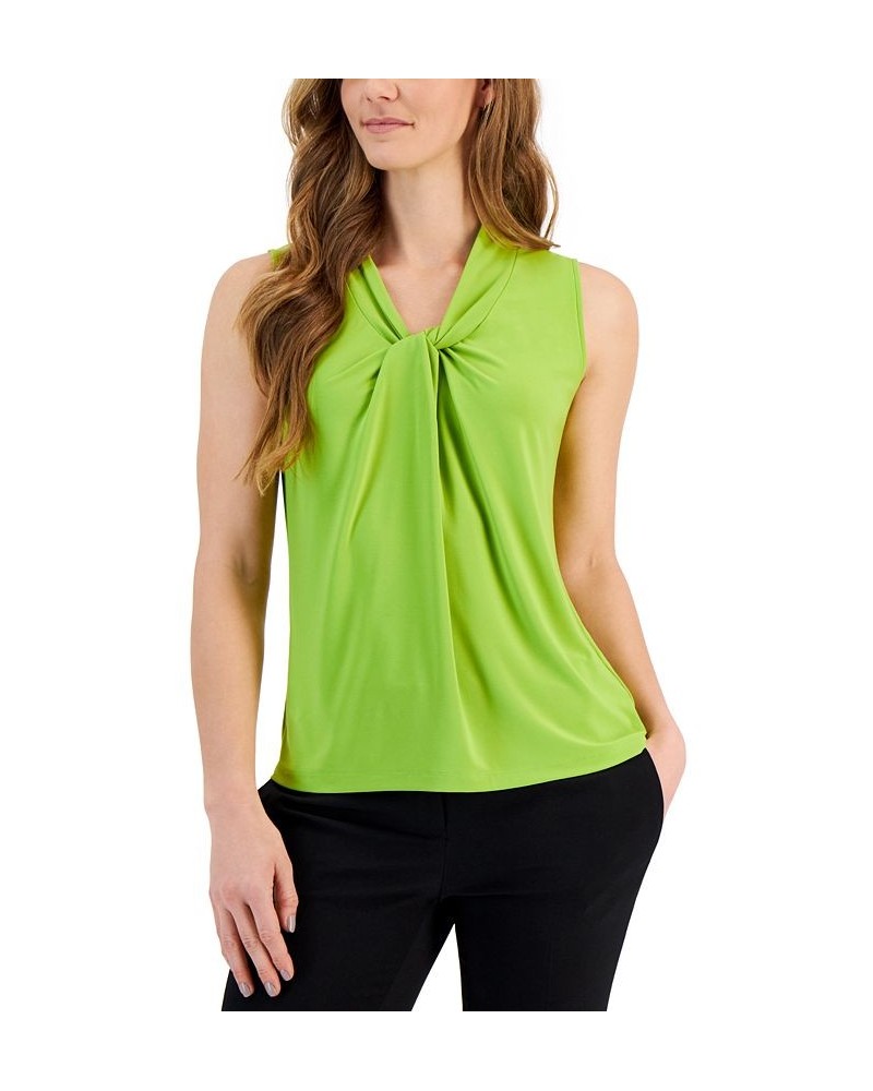 Women's Sleeveless Twist-Front V-Neck Blouse KIWI $34.22 Tops