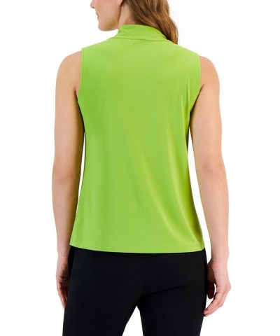 Women's Sleeveless Twist-Front V-Neck Blouse KIWI $34.22 Tops