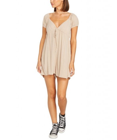 Juniors' Moonblast Empire-Waist Romper Taupe $20.75 Shorts