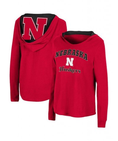 Women's Scarlet Nebraska Huskers Catalina Hoodie Long Sleeve T-Shirt Scarlet $20.00 Tops