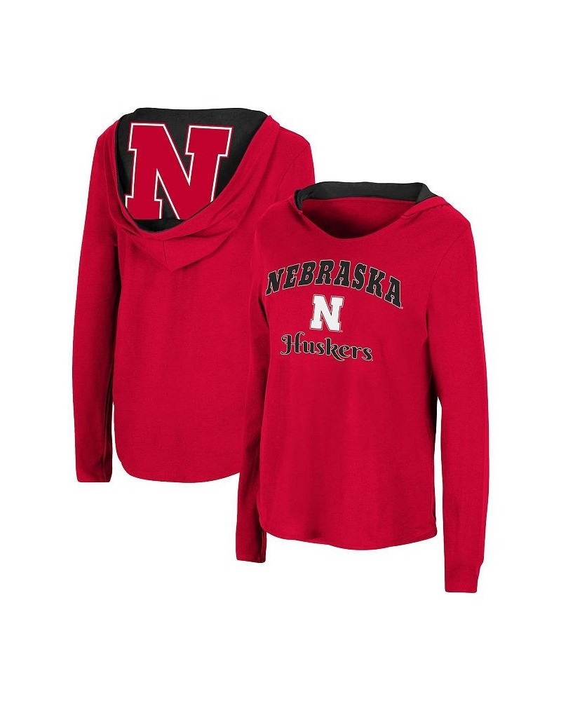 Women's Scarlet Nebraska Huskers Catalina Hoodie Long Sleeve T-Shirt Scarlet $20.00 Tops