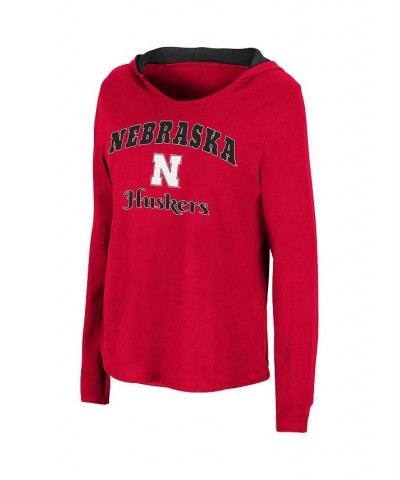 Women's Scarlet Nebraska Huskers Catalina Hoodie Long Sleeve T-Shirt Scarlet $20.00 Tops