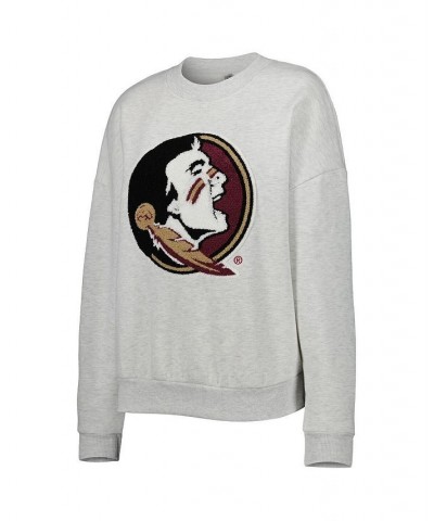 Women's Heather Gray Florida State Seminoles Chenille Patch Fleece Sweatshirt Heather Gray $34.67 Sweatshirts