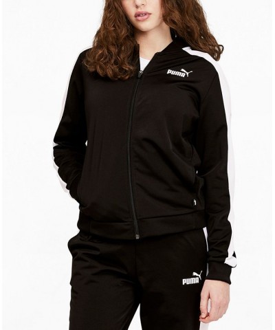 Women's Tricot Front Full-Zip Track Jacket Black $23.06 Jackets