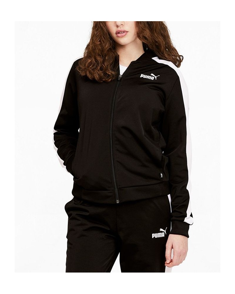 Women's Tricot Front Full-Zip Track Jacket Black $23.06 Jackets