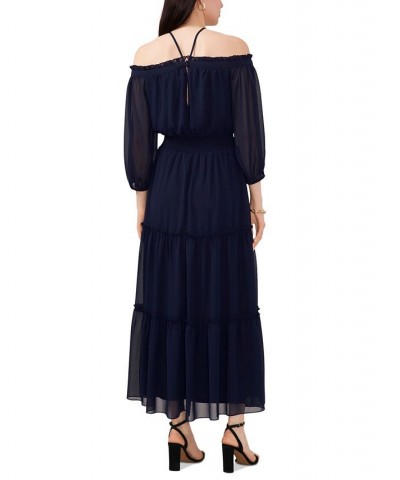 Women's Smocked-Waist Halter Maxi Dress JBS Navy $38.08 Dresses