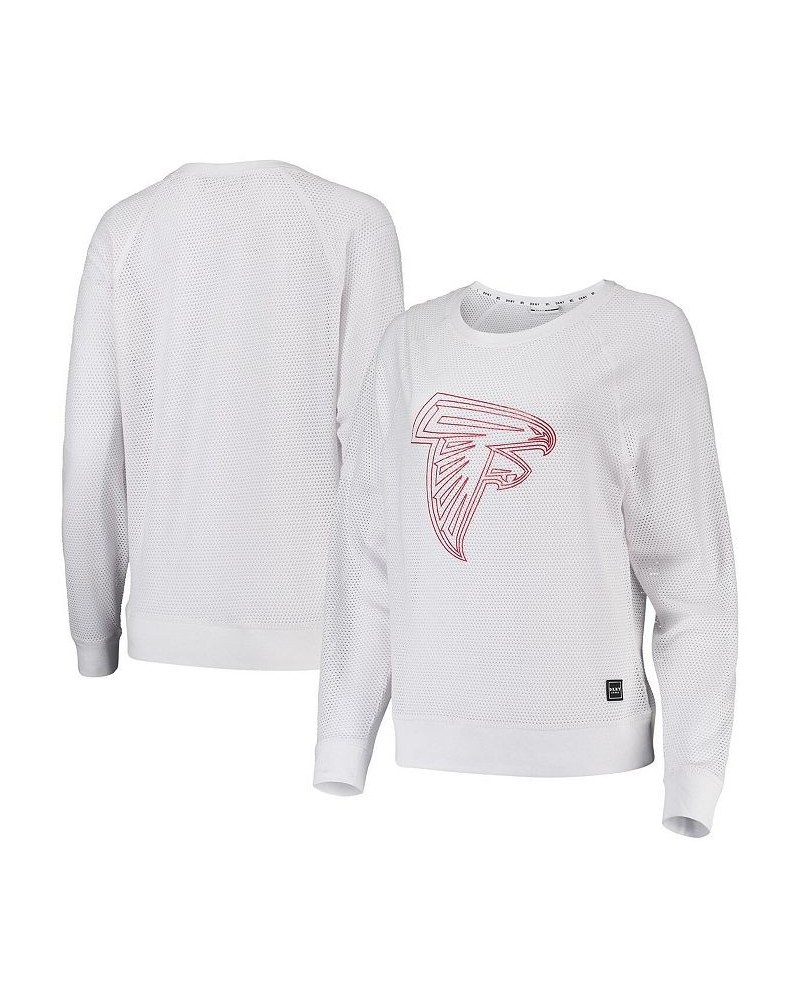 Women's White Atlanta Falcons Lauren Mesh Raglan Long Sleeve T-shirt White $32.80 Tops