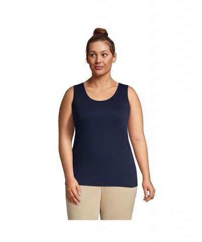 Women's Plus Size Cotton Tank Top Radiant navy $20.13 Tops