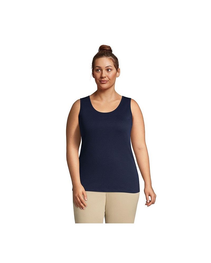 Women's Plus Size Cotton Tank Top Radiant navy $20.13 Tops