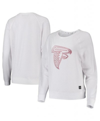 Women's White Atlanta Falcons Lauren Mesh Raglan Long Sleeve T-shirt White $32.80 Tops