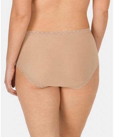 Bliss Lace-Trim High Rise Cotton Brief 755058 Tan/Beige $13.20 Underwears