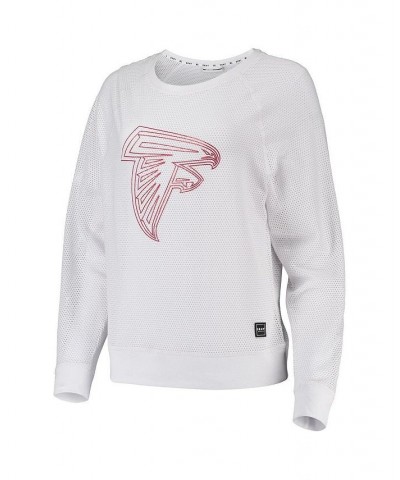 Women's White Atlanta Falcons Lauren Mesh Raglan Long Sleeve T-shirt White $32.80 Tops