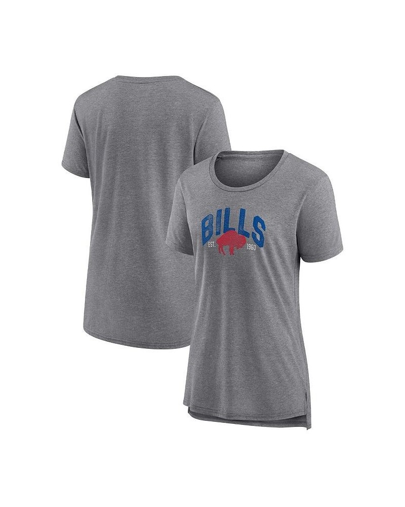 Women's Branded Heathered Gray Buffalo Bills Drop Back Modern T-shirt Heathered Gray $22.22 Tops