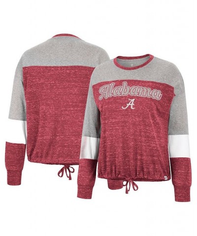 Women's Crimson Alabama Crimson Tide Joanna Tie Front Long Sleeve T-shirt Crimson $24.50 Tops