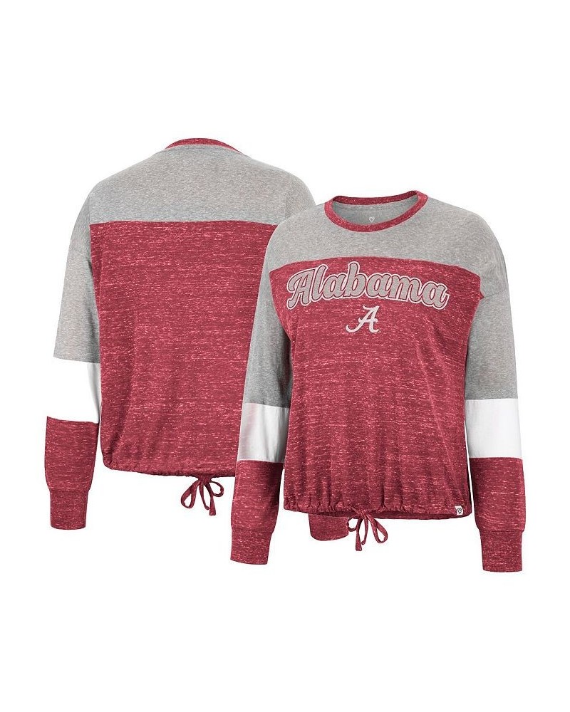 Women's Crimson Alabama Crimson Tide Joanna Tie Front Long Sleeve T-shirt Crimson $24.50 Tops