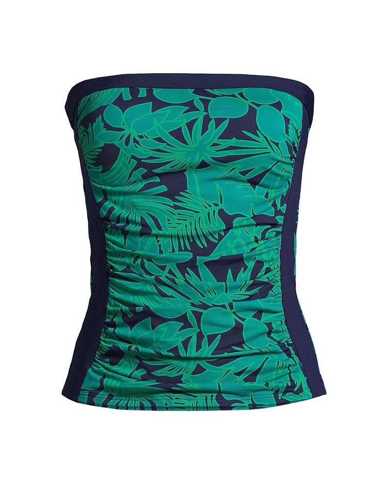 Women's Plus Size Bandeau Tankini Swimsuit Top with Removable Adjustable Straps Navy/emerald palm foliage $48.33 Swimsuits