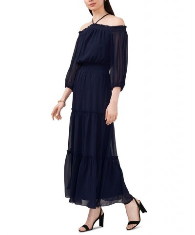 Women's Smocked-Waist Halter Maxi Dress JBS Navy $38.08 Dresses