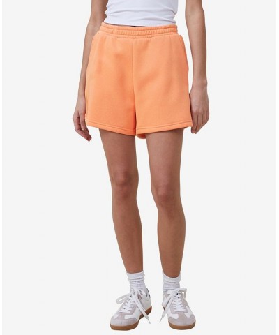 Women's Classic Fleece Shorts Soft Orange $17.60 Shorts