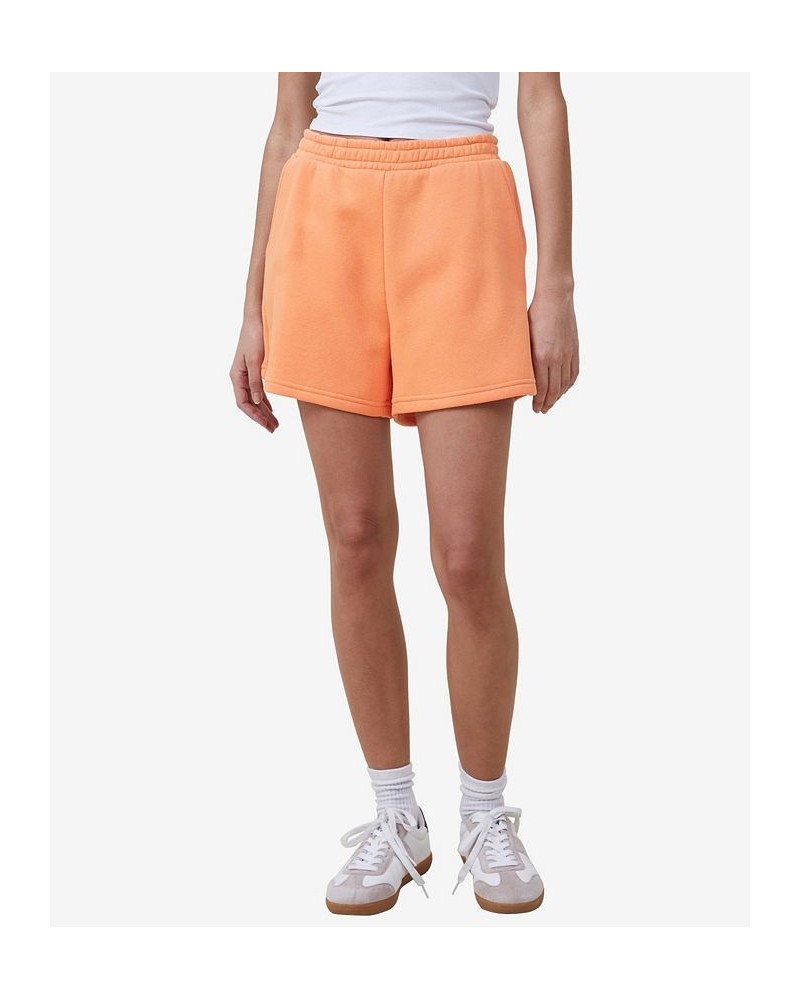 Women's Classic Fleece Shorts Soft Orange $17.60 Shorts