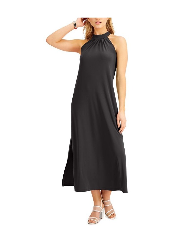 Halter Maxi Dress Black $33.79 Dresses