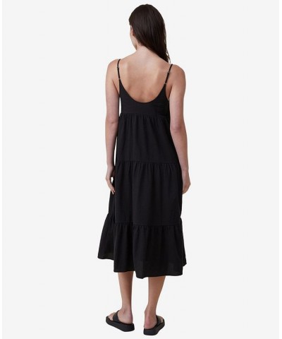 Women's Summer Tiered Maxi Dress Black $38.49 Dresses