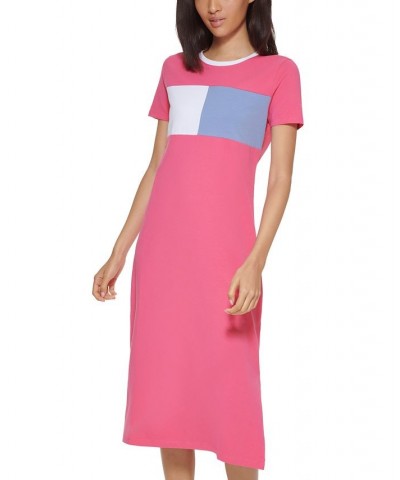 Women's Flag Logo Midi Dress Rosette $23.85 Dresses