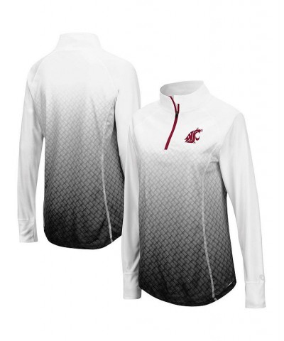 Women's Black Washington State Cougars Magic Ombre Quarter-Zip Raglan Jacket Black $34.79 Jackets