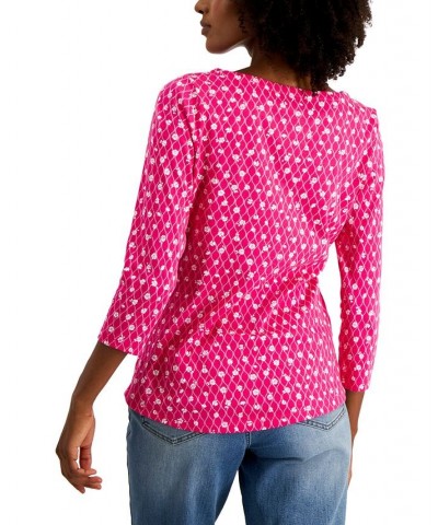 Petite Floral Button Shoulder Top Pink Tutu Combo $12.00 Tops