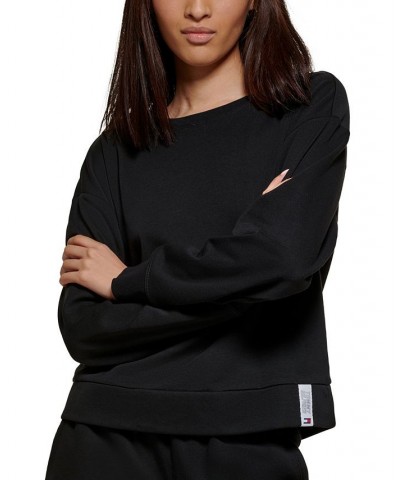 Women's Drop-Shoulder Sweatshirt Black $17.03 Tops