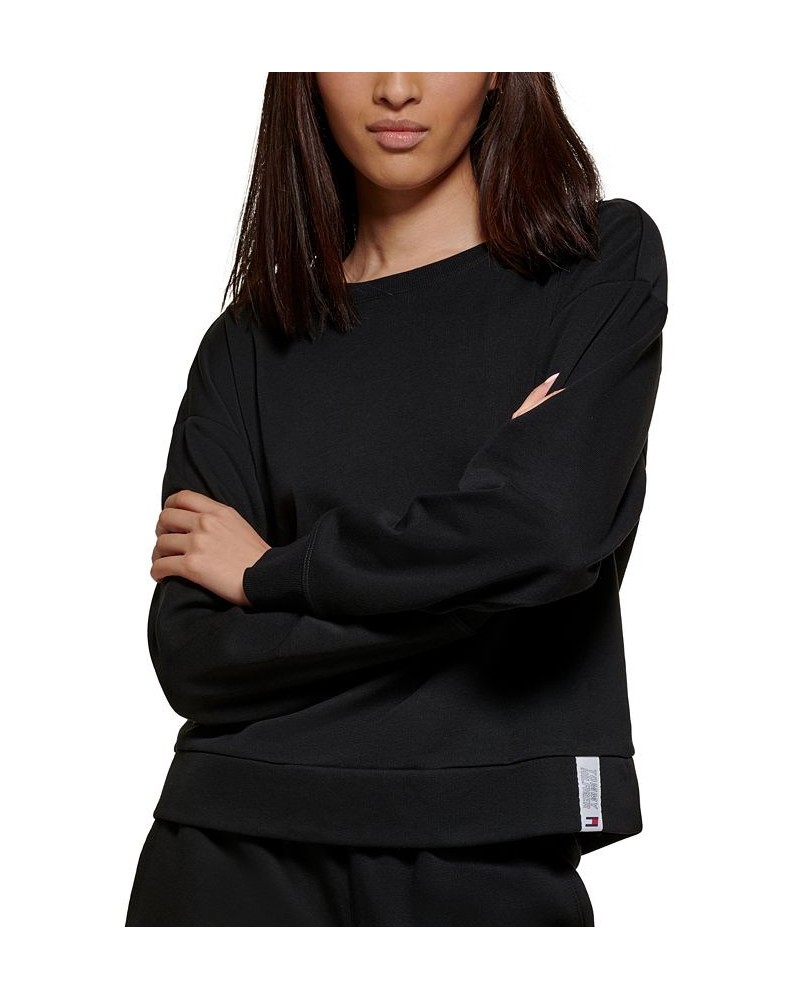 Women's Drop-Shoulder Sweatshirt Black $17.03 Tops