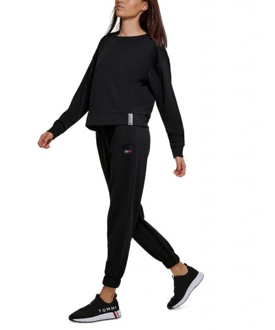 Women's Drop-Shoulder Sweatshirt Black $17.03 Tops