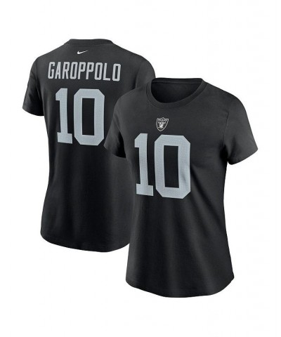 Women's Jimmy Garoppolo Black Las Vegas Raiders Player Name and Number T-shirt Black $29.99 Tops