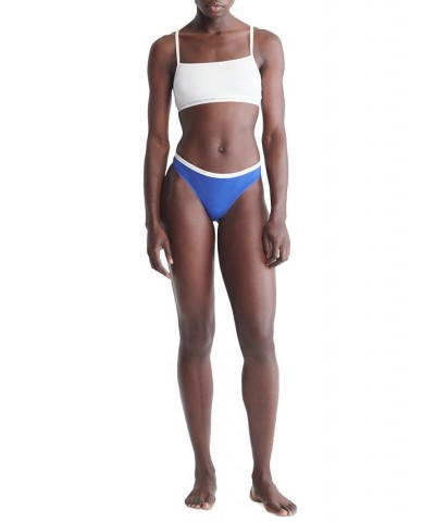 CK One Cotton Singles Thong Underwear QD3783 Clematis Blue $10.95 Panty