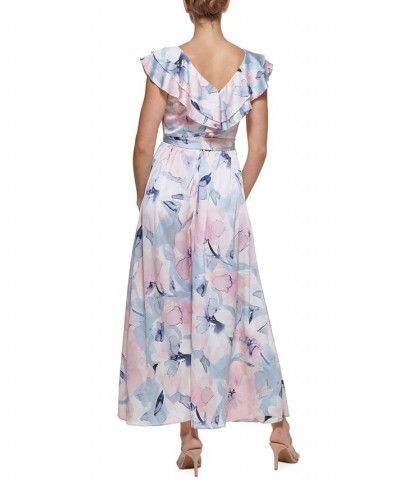 Ruffle-Collar Maxi Dress Salmon Multi $46.19 Dresses