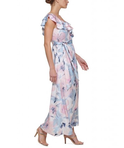 Ruffle-Collar Maxi Dress Salmon Multi $46.19 Dresses