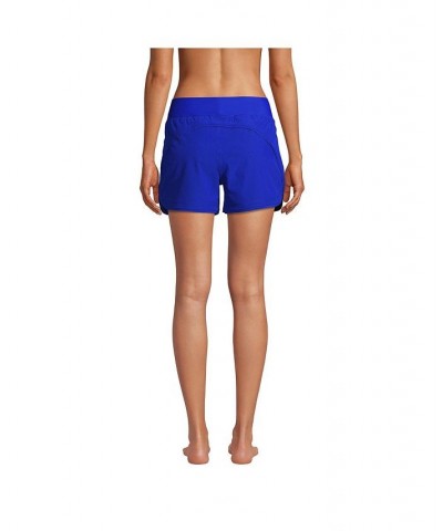 Women's 3" Quick Dry Elastic Waist Board Shorts Swim Cover-up Shorts with Panty Electric blue $28.68 Swimsuits