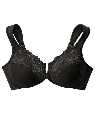 Women's Full Figure Plus Size Wonderwire Front Close Bra Black $24.18 Bras