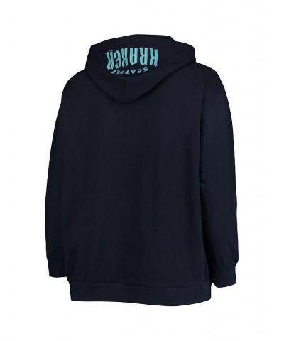 Women's Deep Sea Blue Seattle Kraken Plus Size Lace-Up Pullover Hoodie Deep Sea Blue $32.20 Sweatshirts