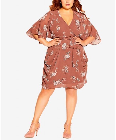 Trendy Plus Size Imperial Wrap Dress Imperial Floral $55.93 Dresses